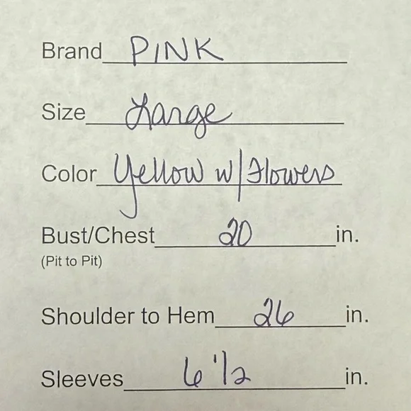 Victoria’s Secret PINK Yellow Daisy Print Tee Shirt Women’s Large Summer Casual - Picture 9 of 9